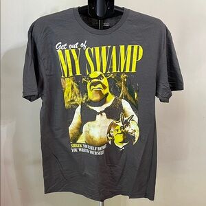 NWOT Dark Gray Shrek Graphic Tee